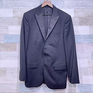 J CREW Peak Lapel Ludlow Jacket Black Super 120s Wool Mens 38R 38 Regular